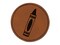 Coloring Crayon Round Iron-On Engraved Faux Leather Patch Applique - 2.5"